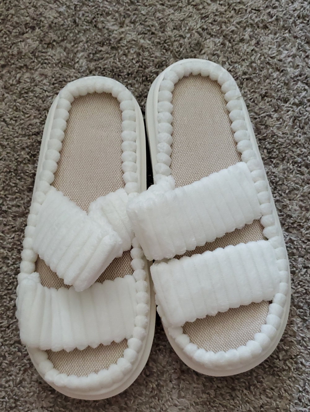 Plush Ribbed Slide Slippers - Picture 2 of 6